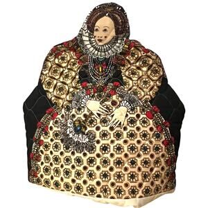 Vintage Frances Worters Queen Elizabeth I First Quilted Tea Cozy Kent England